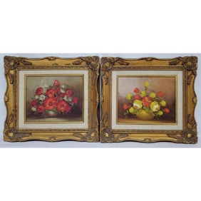 Lot of 2 Signed Paintings Oil on Board