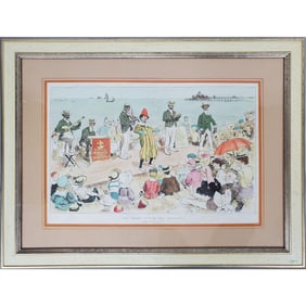 Tom Browne, English (1872-1910) Hand Colored Print