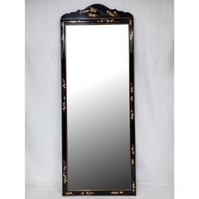 Japanese Style Enameled & Lacquered Mirror