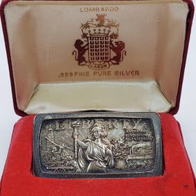 2 Ounce Pure Silver Bar by the Lombardo Mint