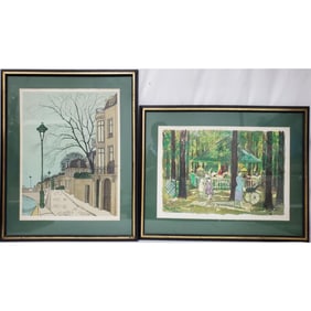 Lot of 2 Vintage Signed Lithographs