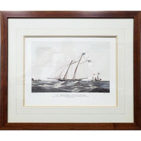 E. Duncan 19th C. Engraving "The America Schooner"