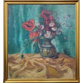 Signed Hungarian Painting, Oil on Board