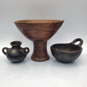 3 Early Native American Navajo Terracotta Items