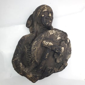 Old Native American Chalk Figure of a Chief