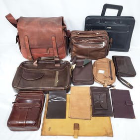 Large Lot of Leather Goods Including Samsonite