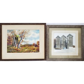 Lot of 2 Signed Watercolor Paintings