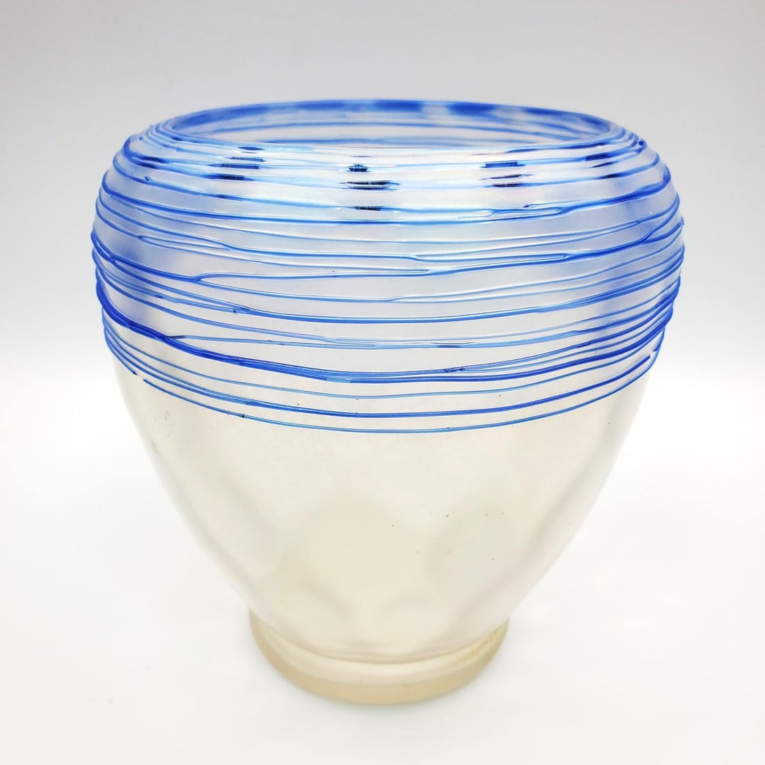 Iridescent/Threaded Glass Vase Attr. Steuben (1 of 4)