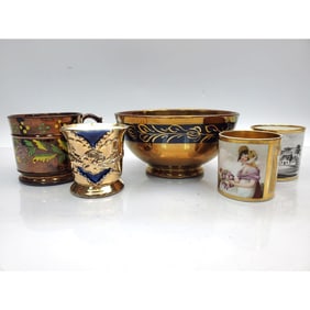 Lot of 5 Early Antique Porcelain Items