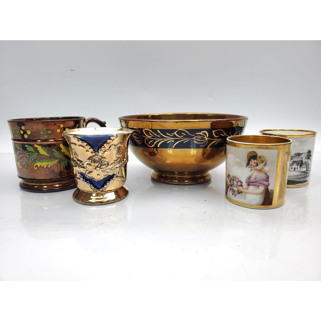 Lot of 5 Early Antique Porcelain Items (1 of 4)