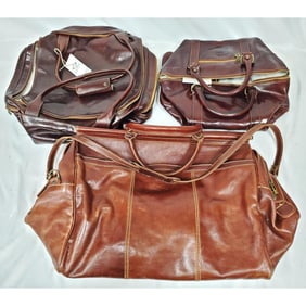 3 Italian Leather Duffel Bags, 2 Time Resistance