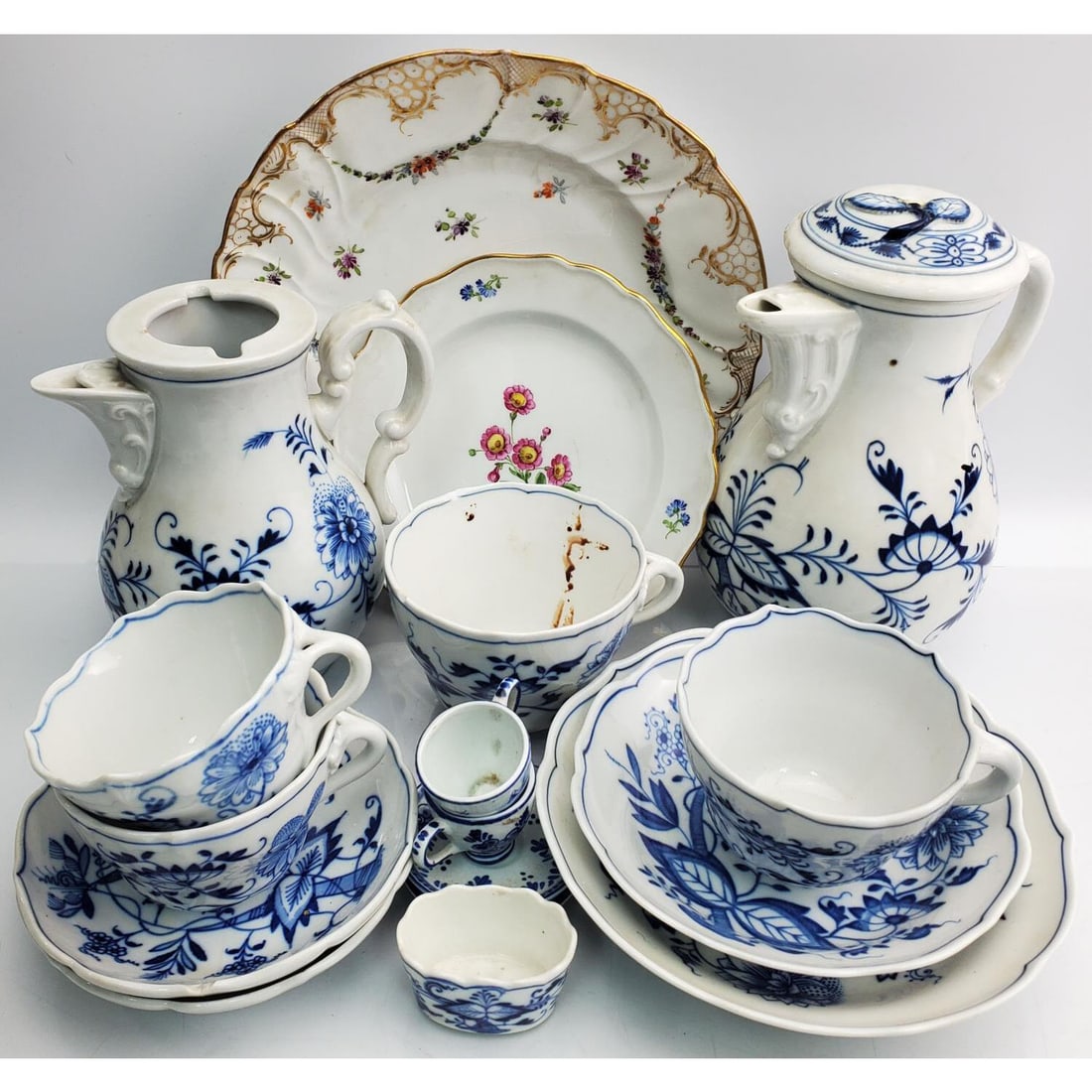 Lot of Antique Meissen and Other Various Items: Lot of Antique Meissen and Other Various Items. Condition: Generally Good. Sold As Is. Some Have Chips, Losses, & Cracks. Dimensions: Various Sizes. Largest Dia-9.5". Provenance: From a Long Island, N