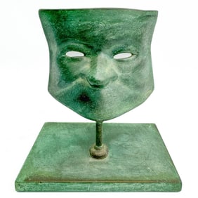 Unusual Italian Bronze Figure of a Mask