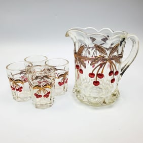 Vintage Mosser Glass "Cherry & Cable" Glass Items