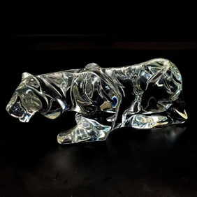 Vintage Baccarat Glass Figure of a Tiger