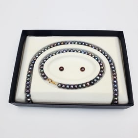 Genuine Freshwater Cultured Pearls Jewelry Set