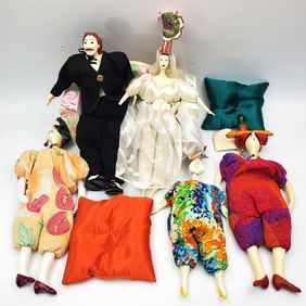 Lot of 5 Poupee Millet Beanbag Dolls