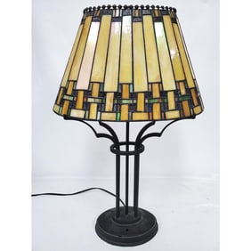Vintage Tiffany Style Stained Glass Lamp
