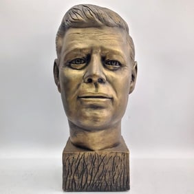 Signed Ceramic Bust of John F. Kennedy