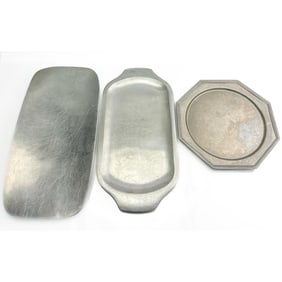 Lot of 3 Vintage Metal Platters