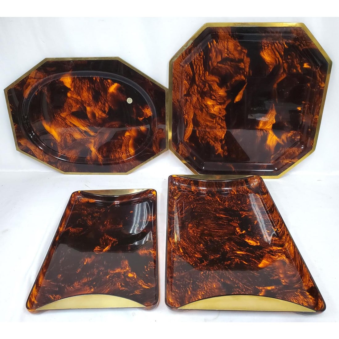 Lot of 4 French "Creation ALPAC" Serving Platters (1 of 4)