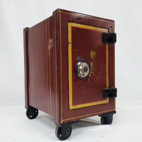 Antique Yale Salesman Sample Safe on Wheels
