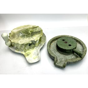 Lot of 2 Chinese Hardstone Rotating Grinders
