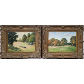 George G. Johns Lot of 2 Impressionistic Paintings