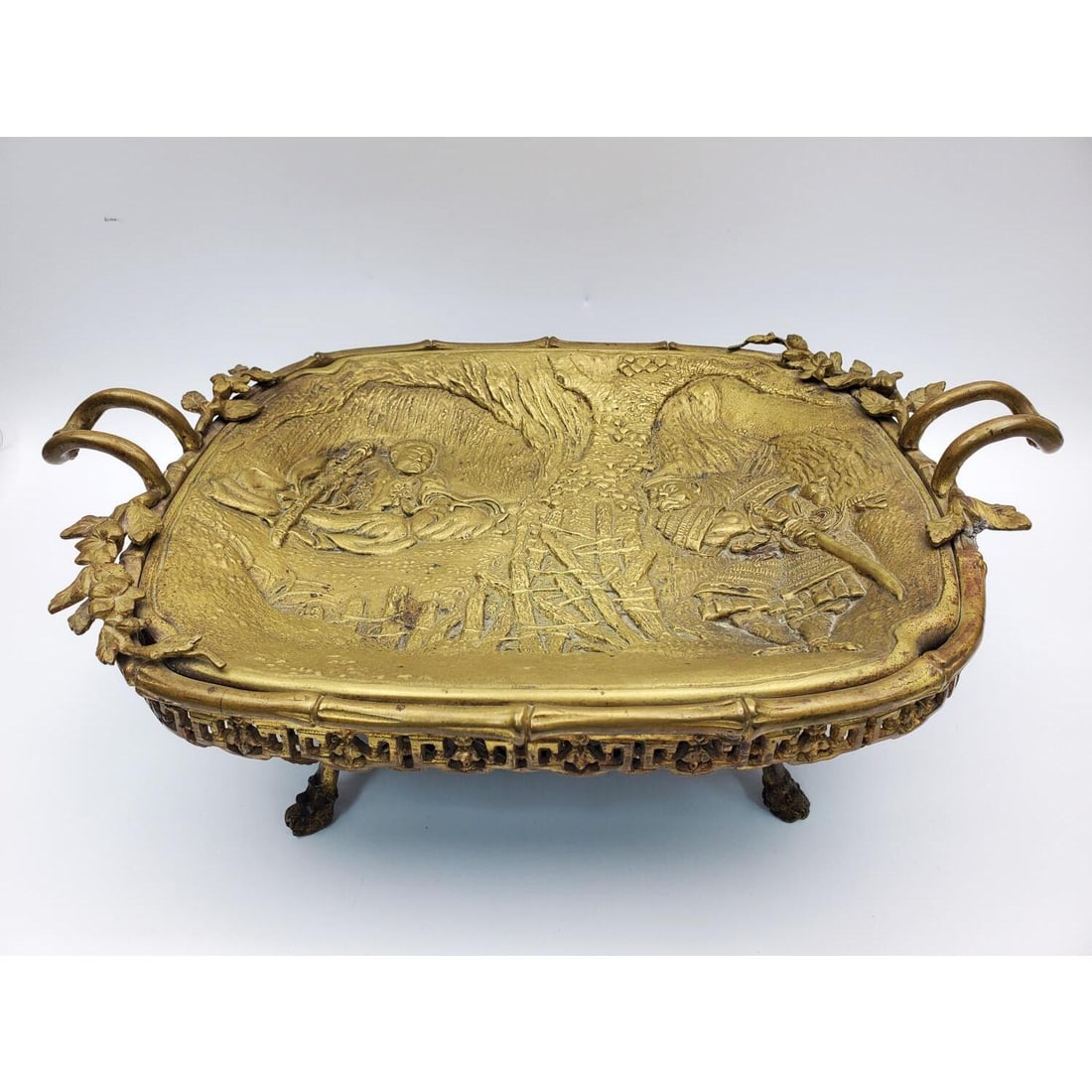 Antique 19th C. Belgian Bronze Footed Tray (1 of 5)