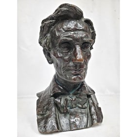 Monumental Antique Bronze Bust of Abraham Lincoln