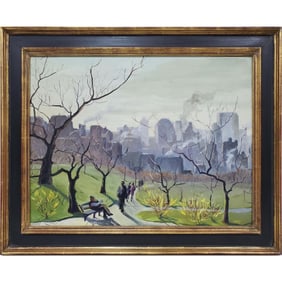 Antique Signed Painting Oil on Canvas