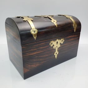 Antique 19th C. English Coromandel Tea Caddy Box