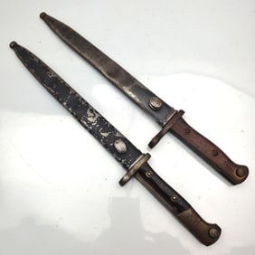 Lot of 2 Chilean Bayonets w/ Scabbards