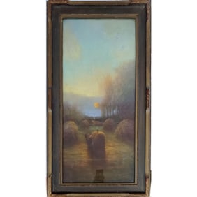 Antique 19th C. Signed "Phillips" Painting, Pastel