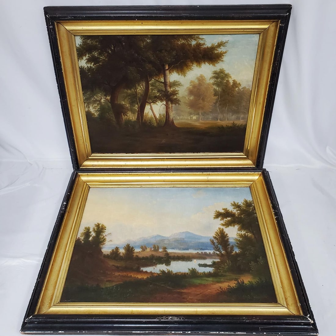 2 19th C. Antique Signed Paintings Oil on Canvas (1 of 5)