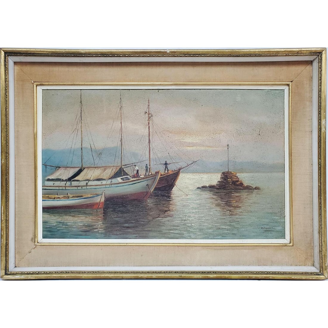 Old Signed Painting Oil Masonite (1 of 4)