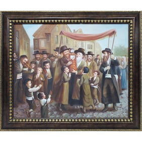 Judaica Painting Oil on Canvas