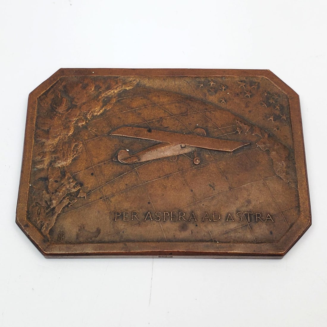 Rare Bronze Plaque Commemorating Charles Lindbergh (1 of 3)