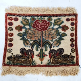 Old Persian Souf Kashan Small Rug