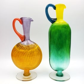 Lot of 2 Vintage Kosta Boda Art Glass Vases