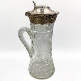Antique Tiffany & Co. Silver & Cut Glass Pitcher