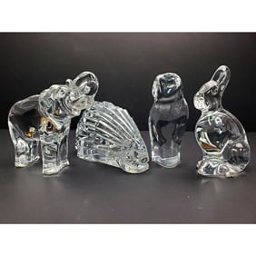 Lot of 4 Baccarat France Crystal Animal Figures