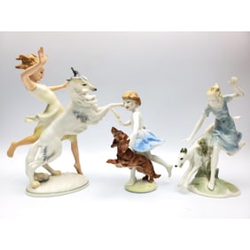 3 Hutchenreuther German Tutter Porcelain Figures