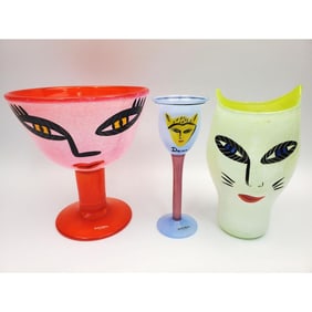 Lot of 3 Vintage Kosta Boda Art Glass Items