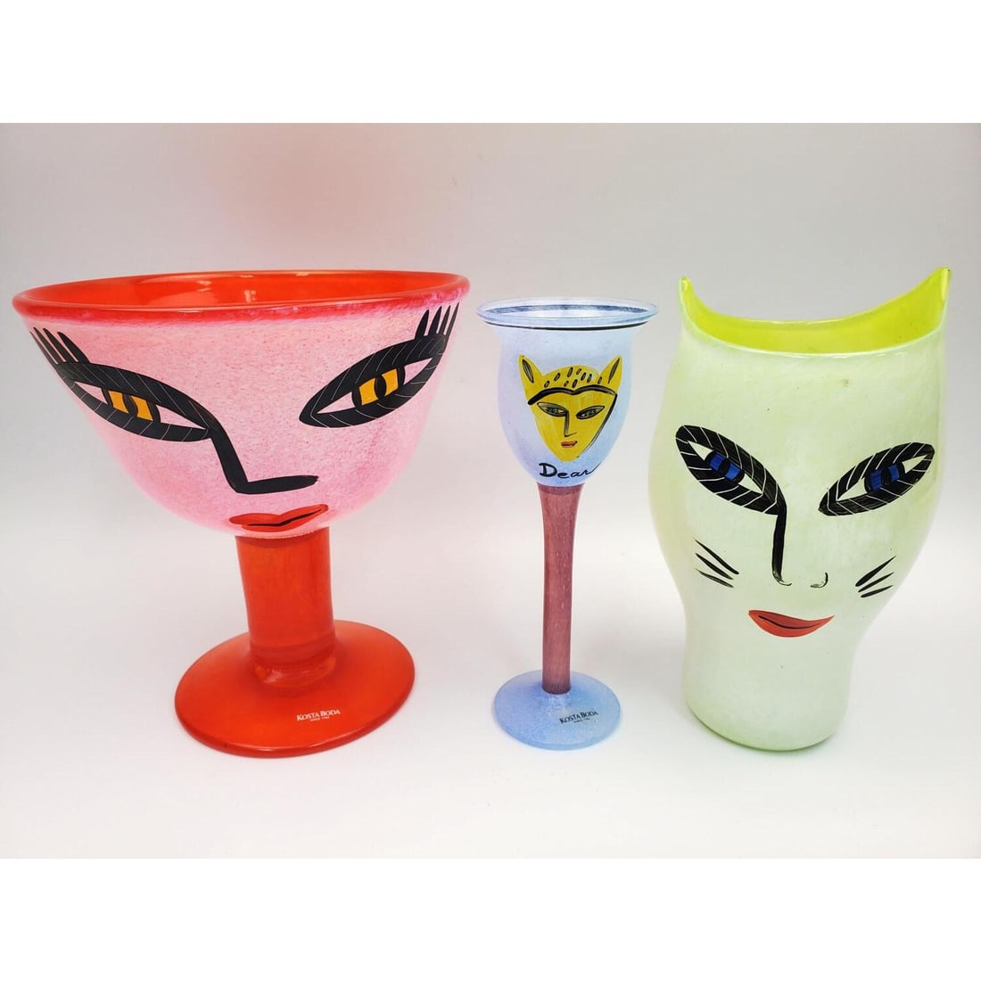 Lot of 3 Vintage Kosta Boda Art Glass Items (1 of 6)