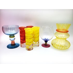 Lot of 7 Vintage Kosta Boda Art Glass Items