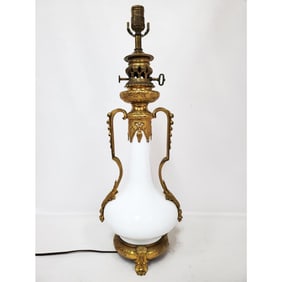 Fine Bronze Mounted Opaline Glass Lamp
