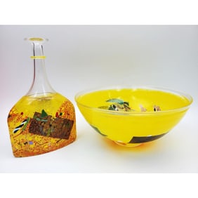 2 Vintage Kosta Boda Satellite Art Glass Items