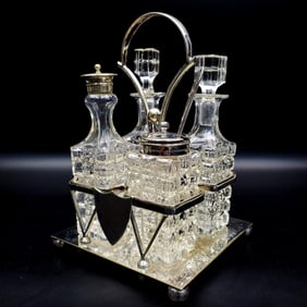 Antique 19th C. Silver-Plated Condiment Set