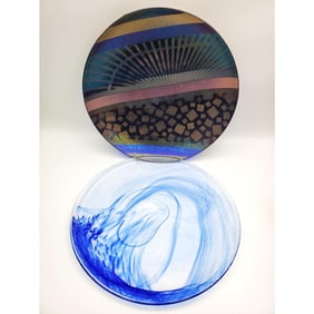 Vintage Kurt McVay Iridescent Art Glass Plate